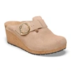 BIRKENSTOCK FANNY RING BUCKLE SUEDE WEDGE IN WARM SAND