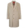 Hugo Boss Regular-fit Coat With Vintage-style Buttons In White