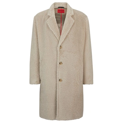 Hugo Boss Regular-fit Coat With Vintage-style Buttons In White