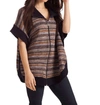 French Kyss Penelope Zip-up Poncho In Navy Multi In Multi