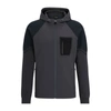Hugo Boss Mixed-material Hooded Jacket With Signature Pocket In Grey