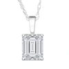 Pompeii3 2 Ct Emerald Diamond Solitaire Pendant 14k White Gold Lab Grown In Silver