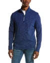Robert Graham Speilberg Thermal Knit Quarter Zip Pullover In Blue