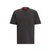 Hugo Boss Relaxed-fit T-shirt In Cotton With Logo Print In Dark Grey