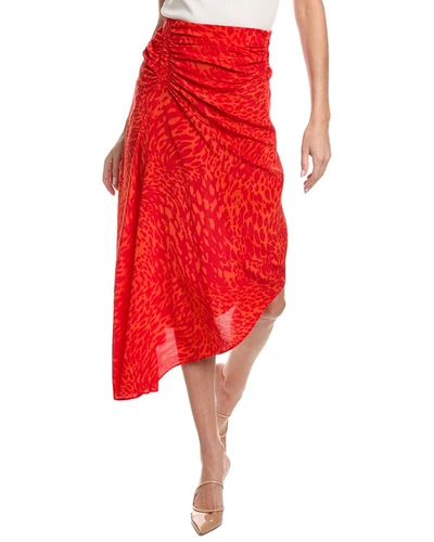 A.l.c Adeline Asymmetric Leopard-print Midi Skirt In Red