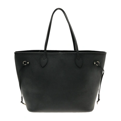 Pre-owned Louis Vuitton Neverfull Mm Leather Tote Bag () In Black