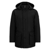 Hugo Boss Regular-fit Parka In Water-repellent Ottoman Fabric In Black