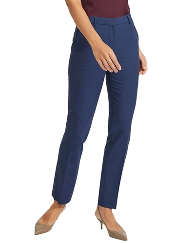 Theory Treeca Full-length Wool-blend Pant In Blue
