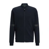 Hugo Boss Relaxed-fit Zip-up Sweatshirt With Mirror-effect Stripes In Blue