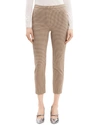 Theory Slim Fit Cropped Houndstooth Pants In Brown