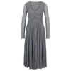 Hugo Boss Long-sleeved Dress In Pliss Tulle With Seasonal Print In Silver