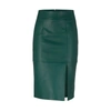 Hugo Boss Slim-fit Pencil Skirt In Grained Leather In Green