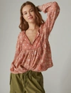 LUCKY BRAND WOMEN'S LONG SLEEVE PEASANT BLOUSE