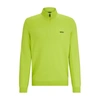 Hugo Boss Branded Zip-neck Sweater In Dry-flex Fabric In Green