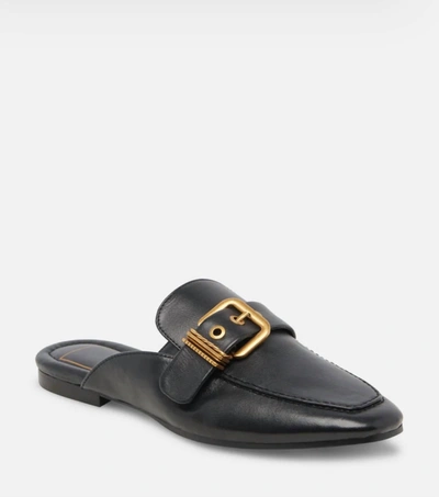 Dolce Vita Santel Black Leather Slide-on Loafers