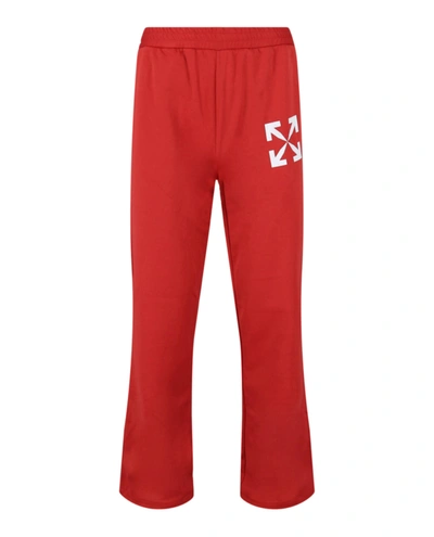 Off-white Single Arrow Slim Nylon Track Pants In Red
