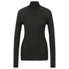 HUGO BOSS RIBBED SWEATER IN METALIZED FABRIC WITH MOCK NECKLINE