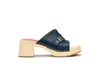 SWEDISH HASBEENS PREPPY SLIP IN CLOG IN DARK BLUE