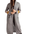 FRENCH KYSS NATALIA LONG CARDIGAN WITH HOOD IN GRAY MULTI