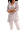 French Kyss Noelle Crochet Cardigan In Slate In Grey
