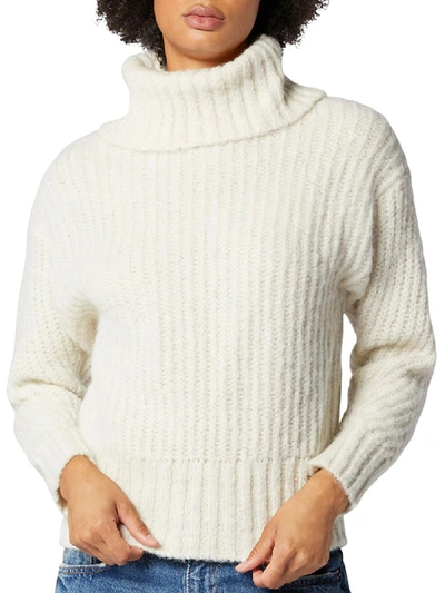 Equipment Femme Ledra Womens Wool Blend Knit Turtleneck Sweater In White