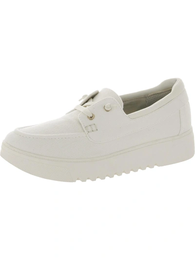 Dr. Scholl's Shoes Get Onboard Womens Canvas Lifestyle Boat Shoes In White