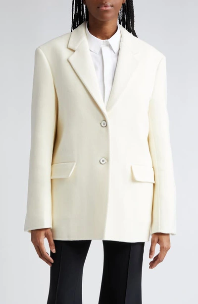 Jil Sander Single-breasted Virgin Wool Blazer In White