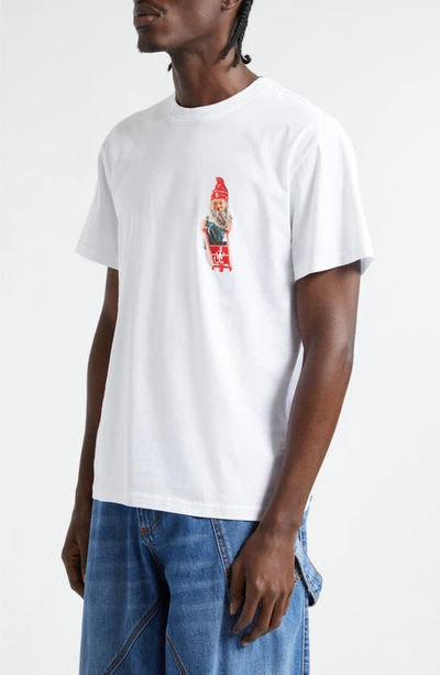 Jw Anderson Gnome-print Cotton T-shirt In White