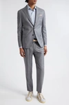 Eleventy Single-breasted Wool-blend Suit In Med Grey