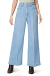 Paige Harper Frayed High-rise Wide-leg Jeans In Creation