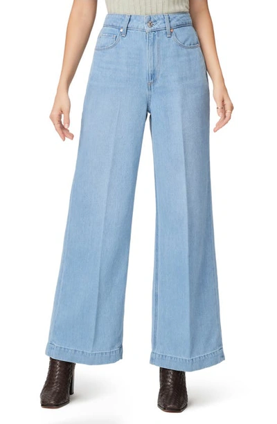 Paige Harper Frayed High-rise Wide-leg Jeans In Creation