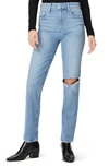 PAIGE STELLA DISTRESSED STRAIGHT LEG JEANS