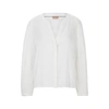 HUGO BOSS COLLARLESS RELAXED-FIT BLOUSE IN STRETCH SILK