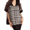 French Kyss Penelope Zip-up Poncho In Black Multi In Multi