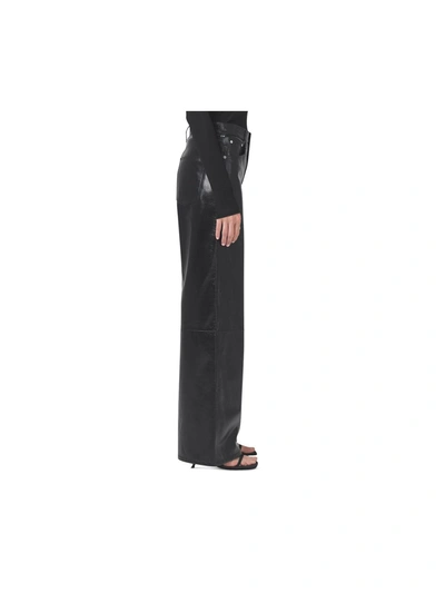 Citizens Of Humanity Annna Womens Lamb Leather Patent Straight Leg Pants In Black