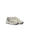 Hugo Boss Mixed-material Sneakers With Suede And Mesh In Light Beige