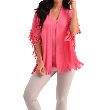 French Kyss Nea Fringe Kashmira Shawl In Fuchsia In Pink