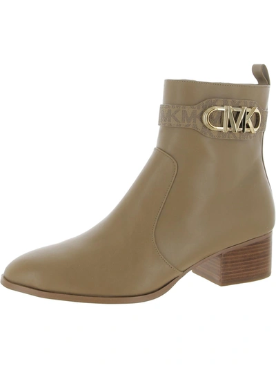 Michael Michael Kors Parker Womens Leather Ankle Booties In Beige