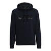 HUGO BOSS COTTON-PIQU RELAXED-FIT HOODIE WITH LOGO ARTWORK