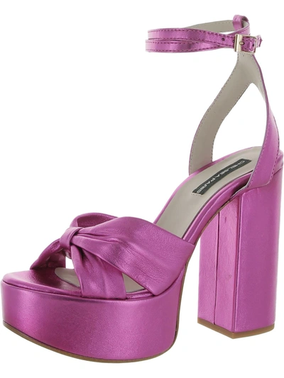 Chelsea Paris Zasa Womens Leather Ankle Strap Platform Sandals In Pink