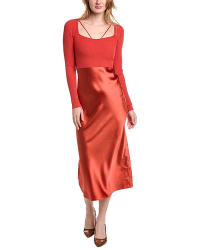 Allsaints Sassi Twofer Dress In Red