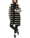 Allsaints Louisa Stripe Cardigan In Black