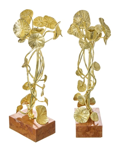 Michael Aram Monet's Garden Candle Holders Set In Gold