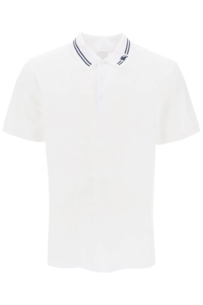 BURBERRY BURBERRY POLO WITH STRIPED COLLAR MEN