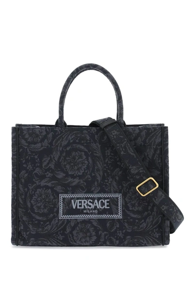 Versace Athena Barocco Tote Bag Women In Black