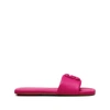 Marc Jacobs The J Leather Slide Sandals In Pink