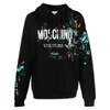 Moschino Logo Printed Drawstring Hoodie In Black