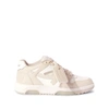 Off-white Ooo Logo-embroidered Leather Low-top Trainers In White/neutrals