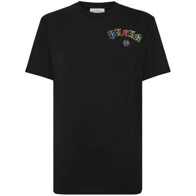 Philipp Plein Logo-embroidered Cotton T-shirt In Black