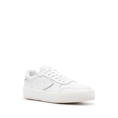 Philippe Model Nice Low White Leather Trainers